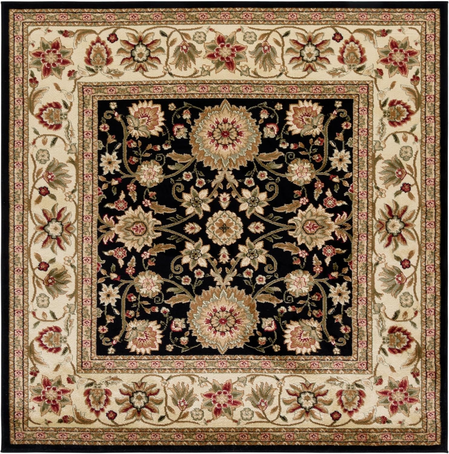 SAFAVIEH Lyndhurst Collection Area Rug - 5'3" x 7'6", Ivory & Red, Traditional Oriental Design, Non-Shedding & Easy Care, Ideal for High Traffic Areas in Living Room, Bedroom (LNH212K)