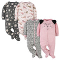 Gerber Baby-Girls 4 Pack Sleep 'N Play Footie