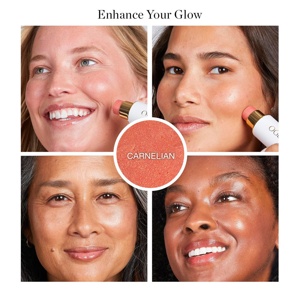 Ogee Sculpted Face Stick (MOONSTONE - ULTRAVIOLET SHEEN) Certified Organic Highlighter Makeup - Multi-Use Glow Highlighter Stick