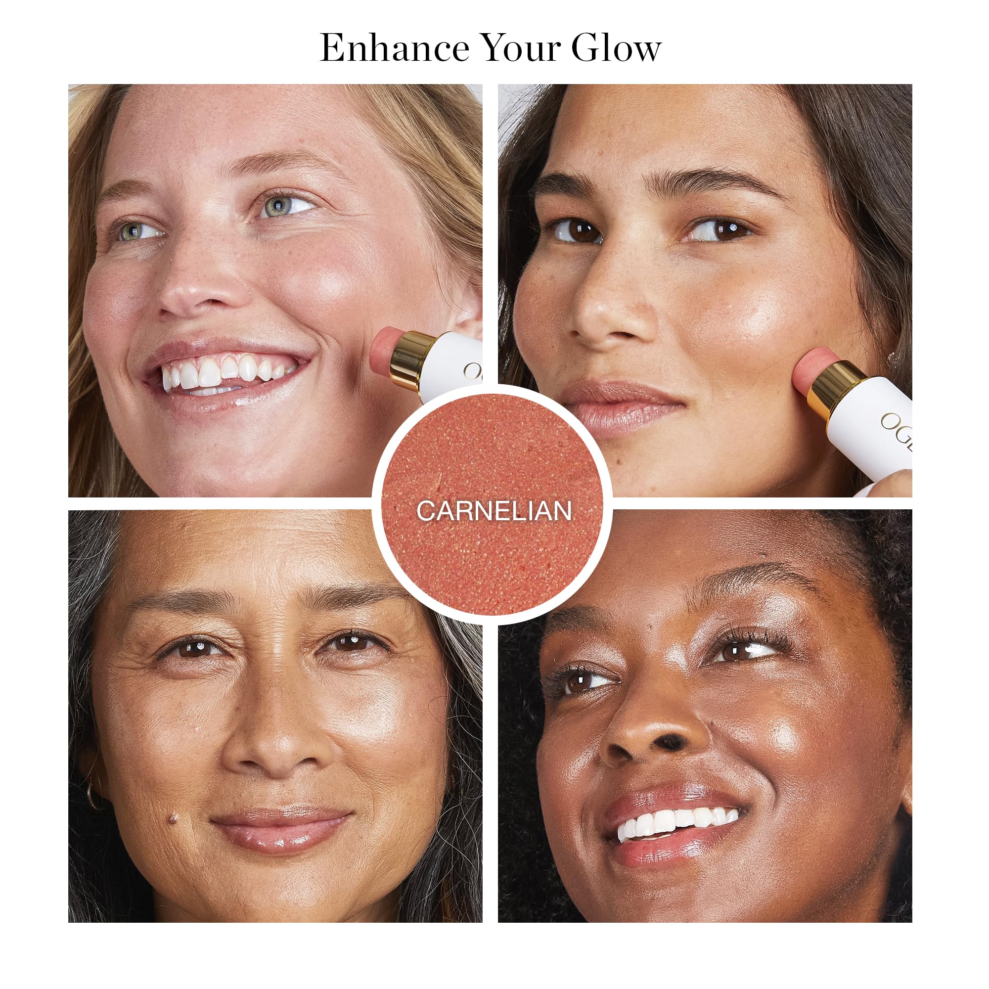 Ogee Sculpted Face Stick (MOONSTONE - ULTRAVIOLET SHEEN) Certified Organic Highlighter Makeup - Multi-Use Glow Highlighter Stick