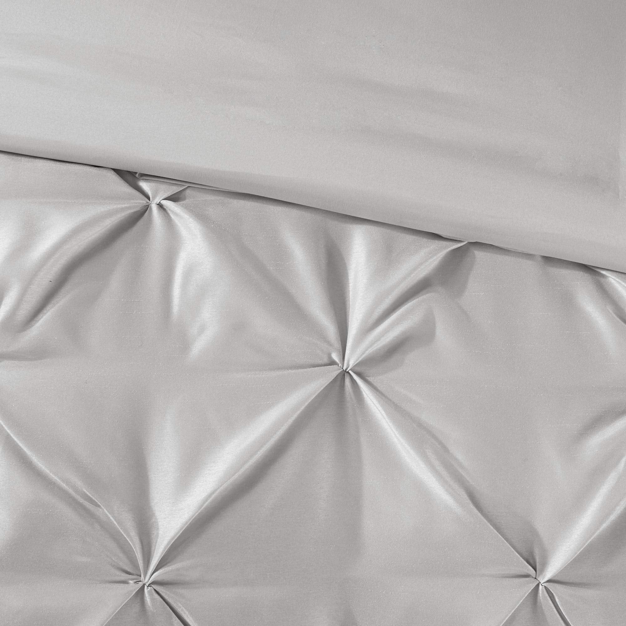 Madison Park Essentials Room in a Bag Faux Silk Comforter Set - Luxe Diamond Tufting All Season Bedding, Matching Curtains, Decorative Pillows, Taupe King(104"x92") 24 Piece