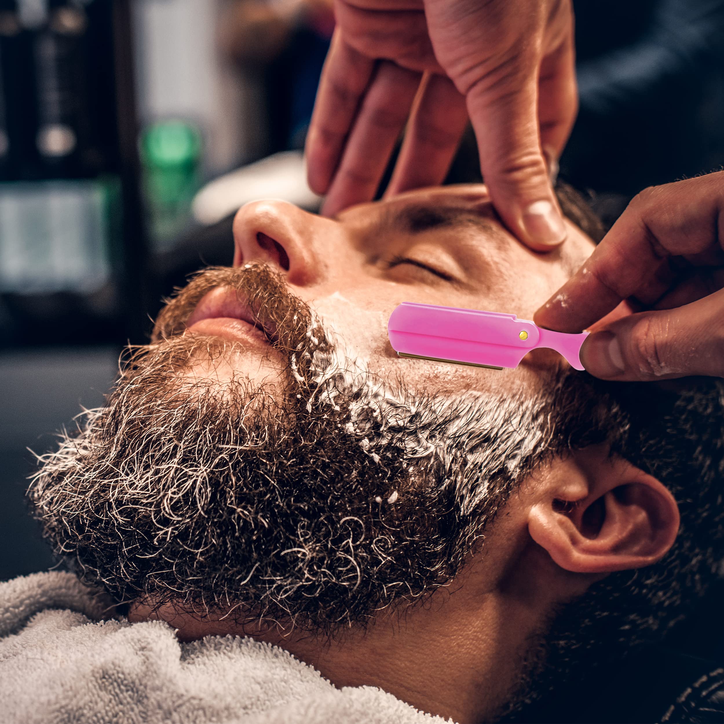 Utopia Care Professional Straight Razor for Men, Barber Straight Edge Razor Safety with 100 Pack Blades, Black
