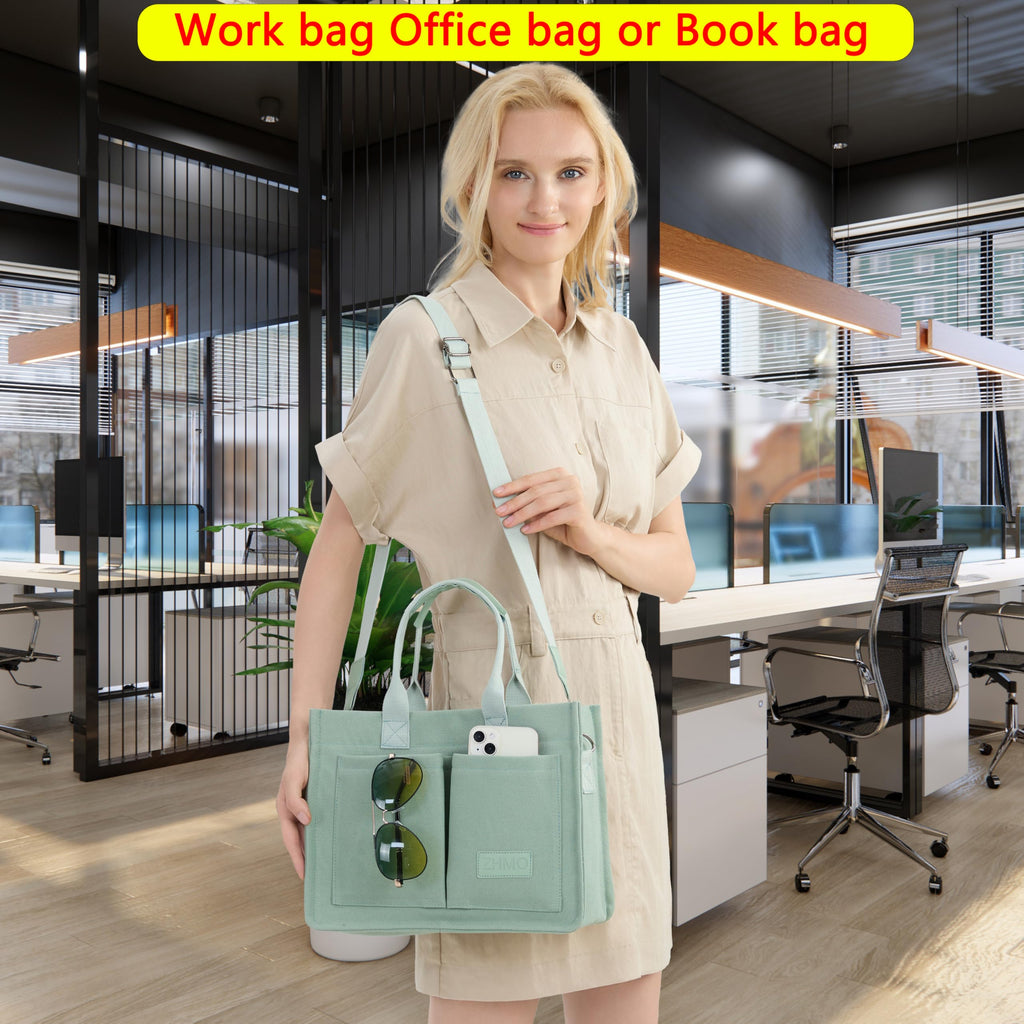 ZHMO Canvas Tote Bag for Women,Women's Bags Crossbody Bags Work Laptop Tote Bag Large Handbags Purse for Travel Nurse Teacher