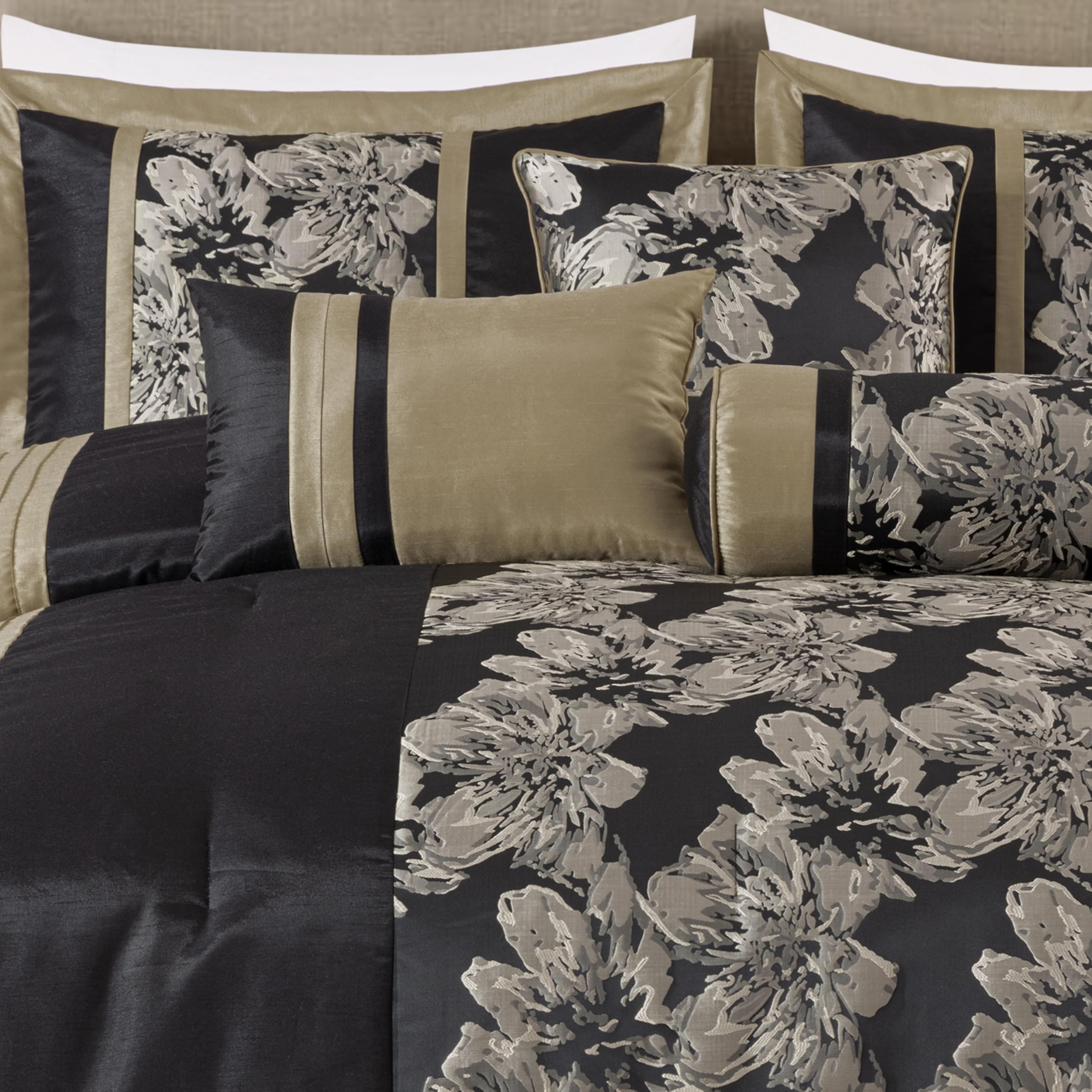 Chezmoi Collection Adelle 7-Piece Paisley Jacquard Embroidered Comforter Bedding Set, King Size