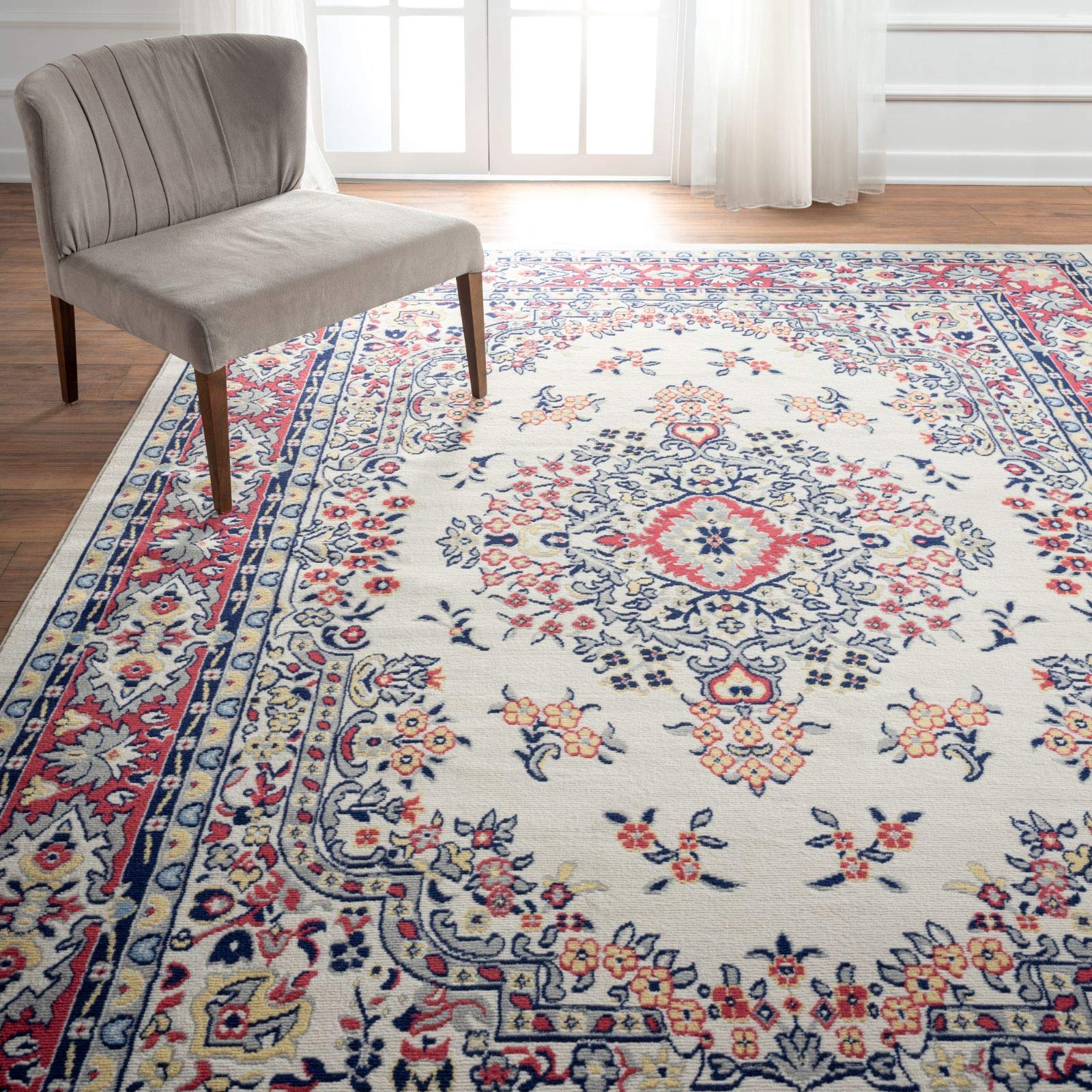 Home Dynamix Premium Sakarya Traditional Medallion Border Area Rug, Black, 21"x35" Rectangle