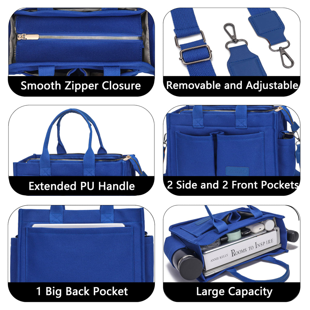 ZHMO Canvas Tote Bag for Women,Women's Bags Crossbody Bags Work Laptop Tote Bag Large Handbags Purse for Travel Nurse Teacher
