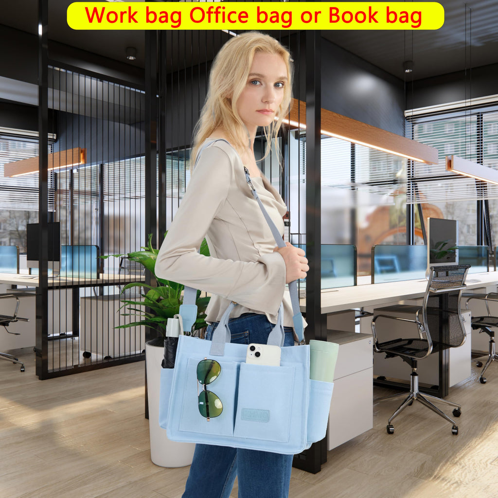 ZHMO Canvas Tote Bag for Women,Women's Bags Crossbody Bags Work Laptop Tote Bag Large Handbags Purse for Travel Nurse Teacher