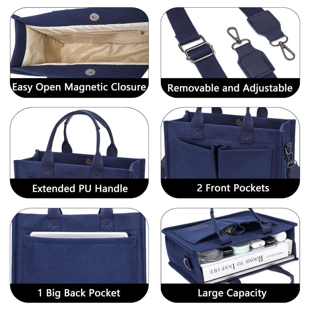 ZHMO Canvas Tote Bag for Women,Women's Bags Crossbody Bags Work Laptop Tote Bag Large Handbags Purse for Travel Nurse Teacher