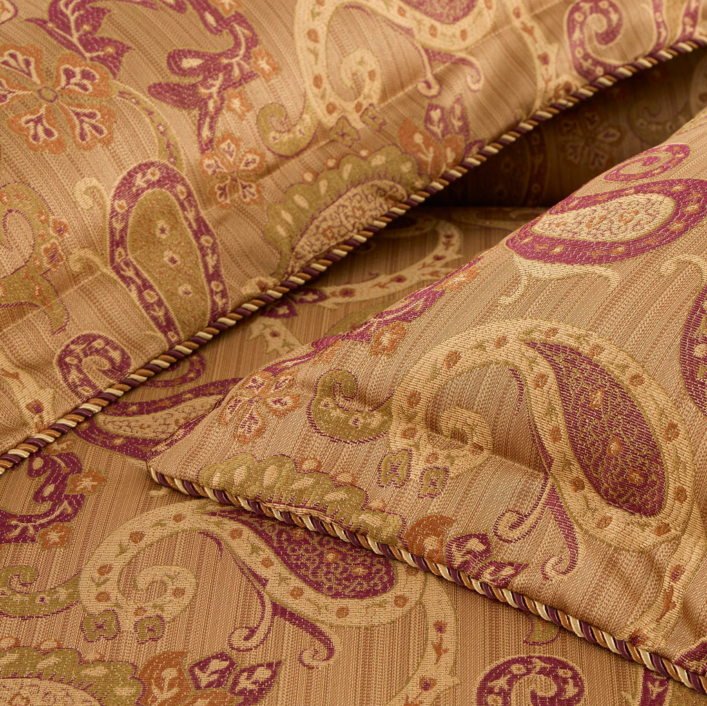 Chezmoi Collection Adelle 7-Piece Paisley Jacquard Embroidered Comforter Bedding Set, King Size