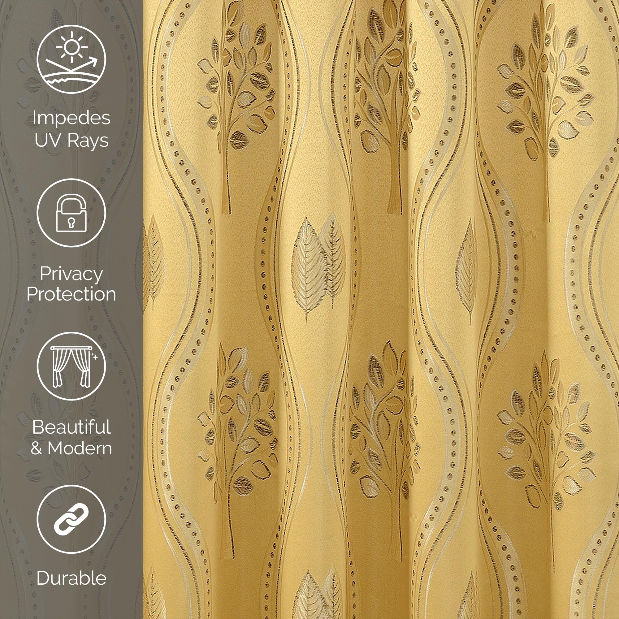 Elegant Comfort Luxurious Beautiful Curtain Panel Set with Attached Valance and Backing 54" X 84 inch (Set of 2), Navy Blue