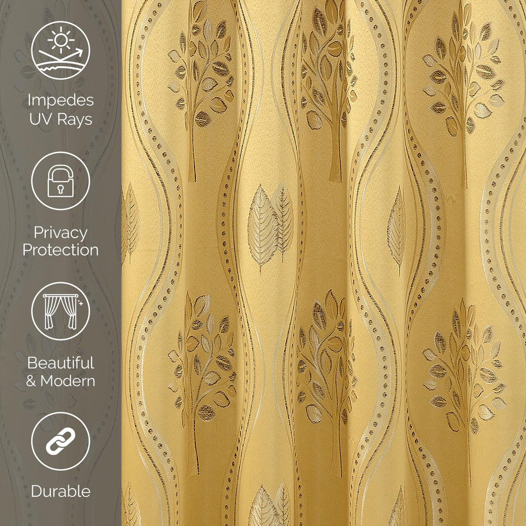 Elegant Comfort Luxurious Beautiful Curtain Panel Set with Attached Valance and Backing 54" X 84 inch (Set of 2), Navy Blue