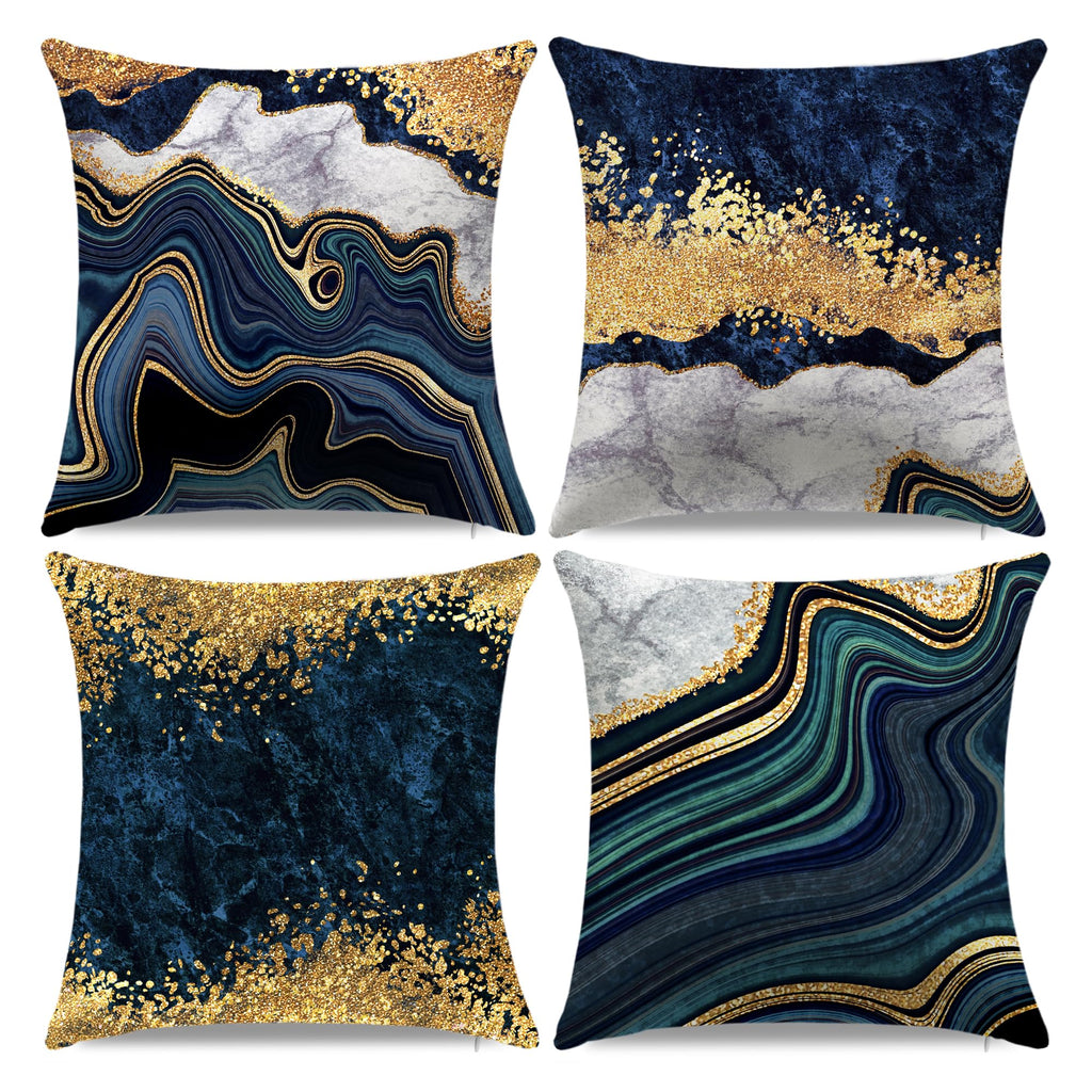 18 x 18 inch Set of 4 Decorative Pillow Covers Grey Marble Texture Throw Pillow Covers Living Room Decor Square Cushion Covers for Modern Styles Abstract Home Bedroom Couch Chair Sofa Pillow Cases