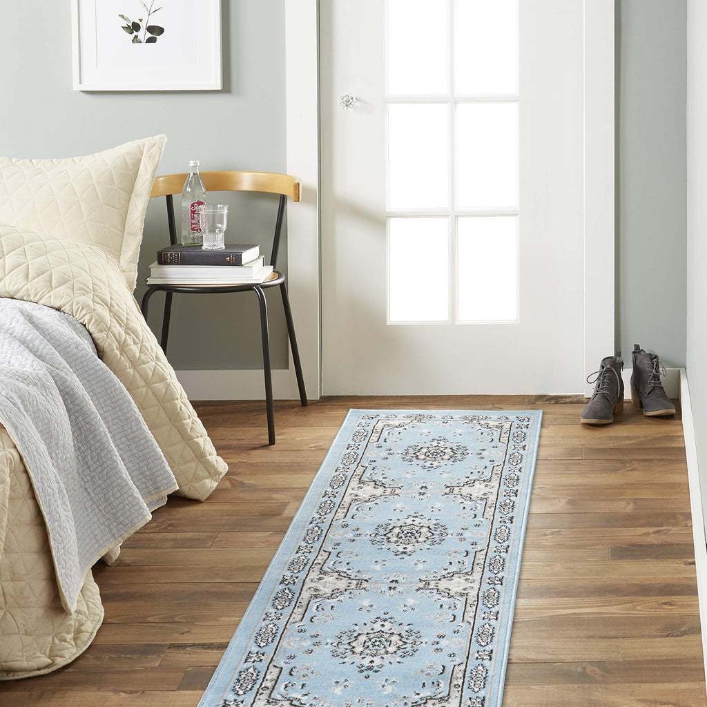 Home Dynamix Premium Sakarya Traditional Medallion Border Area Rug, Black, 21"x35" Rectangle