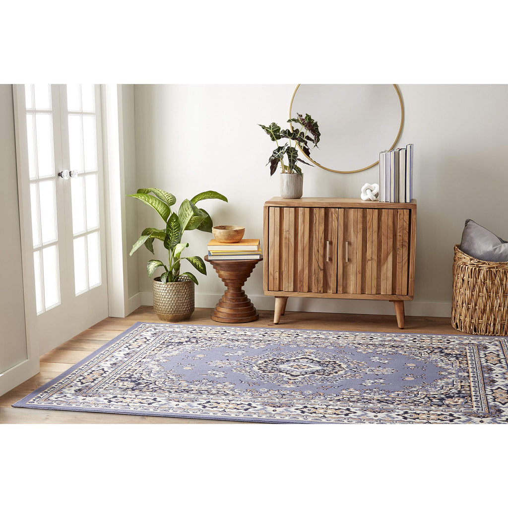 Home Dynamix Premium Sakarya Traditional Medallion Border Area Rug, Black, 21"x35" Rectangle