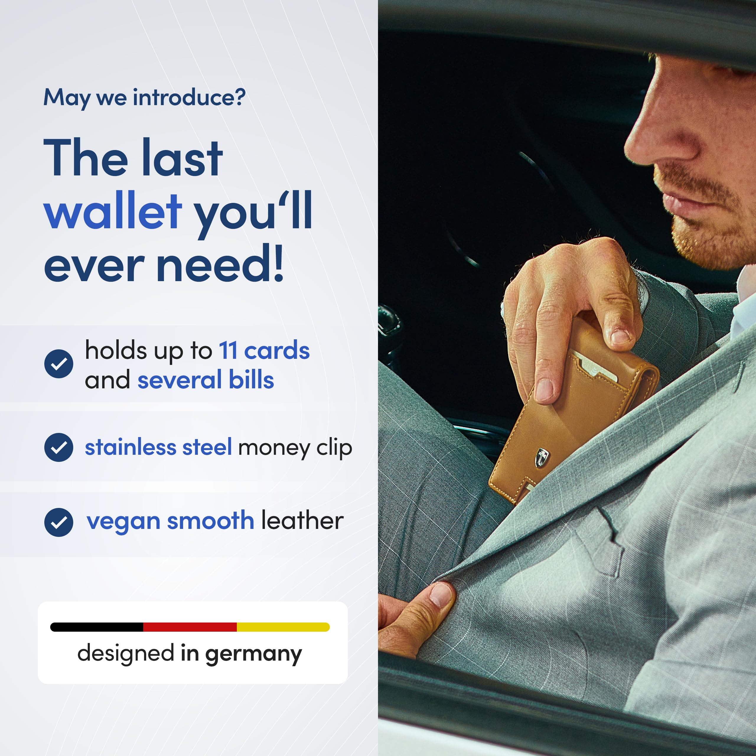 TRAVANDO Mens Wallet with Money Clip AUSTIN RFID Blocking Bifold Credit Card Holder for Men with Gift Box
