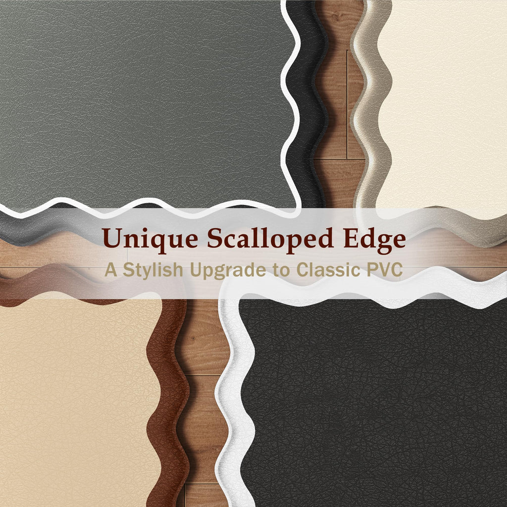 Arenarug Upgrade Scalloped Embossed Kitchen Mats for Floor 2PCS Cushioned Anti Fatigue Waterproof Foam Kitchen Rugs Non Slip Washable Comfort Standing Mat for Office Sink Laundry, Black