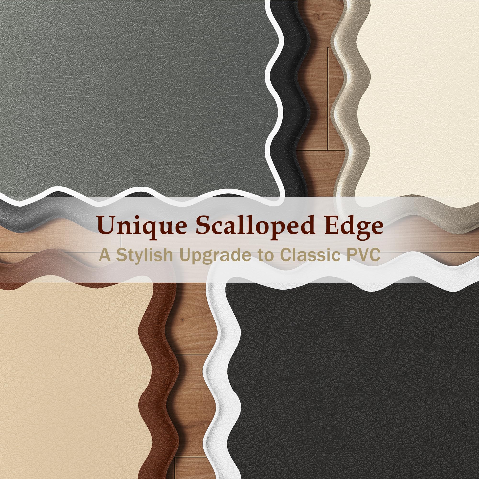Arenarug Upgrade Scalloped Embossed Kitchen Mats for Floor 2PCS Cushioned Anti Fatigue Waterproof Foam Kitchen Rugs Non Slip Washable Comfort Standing Mat for Office Sink Laundry, Black