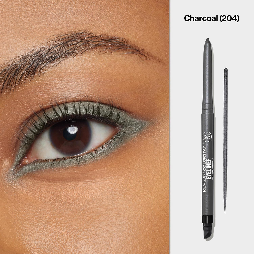 Revlon ColorStay Pencil Waterproof Eyeliner, Smudge-Proof, Eye Makeup with Built-In Sharpener, Long-Lasting, Matte Finish, 201 Black, 2 pack