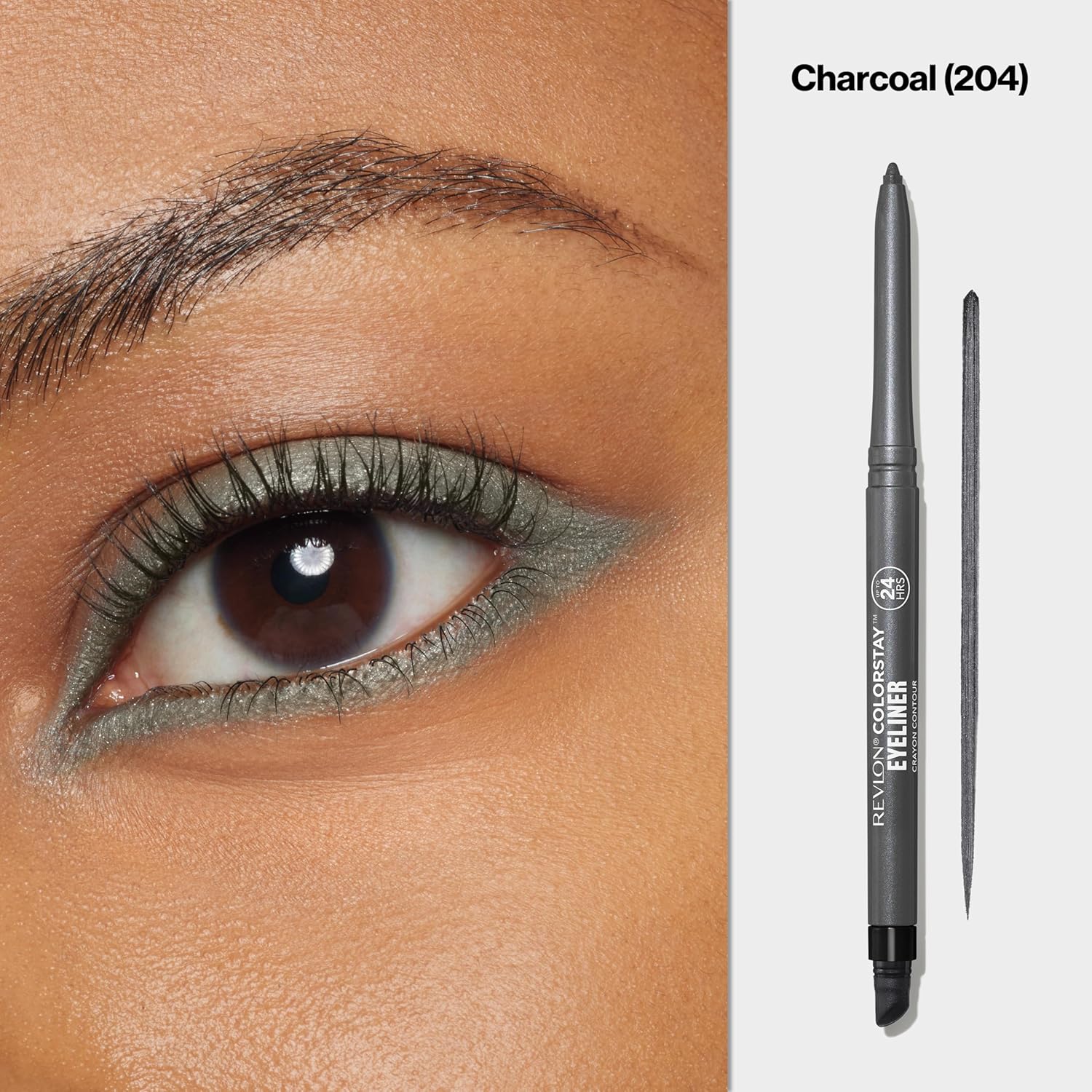 Revlon ColorStay Pencil Waterproof Eyeliner, Smudge-Proof, Eye Makeup with Built-In Sharpener, Long-Lasting, Matte Finish, 201 Black, 2 pack