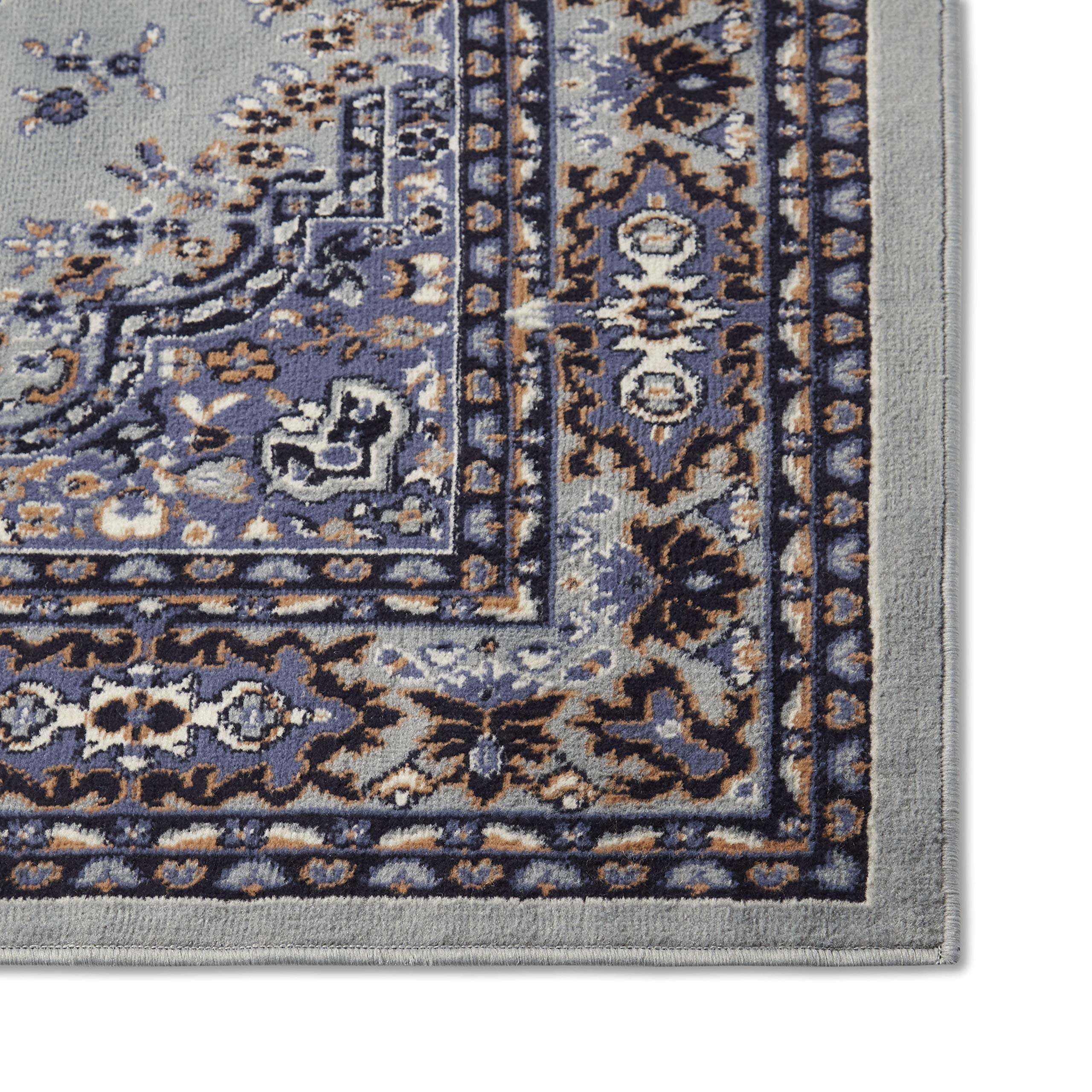 Home Dynamix Premium Sakarya Traditional Medallion Border Area Rug, Black, 21"x35" Rectangle