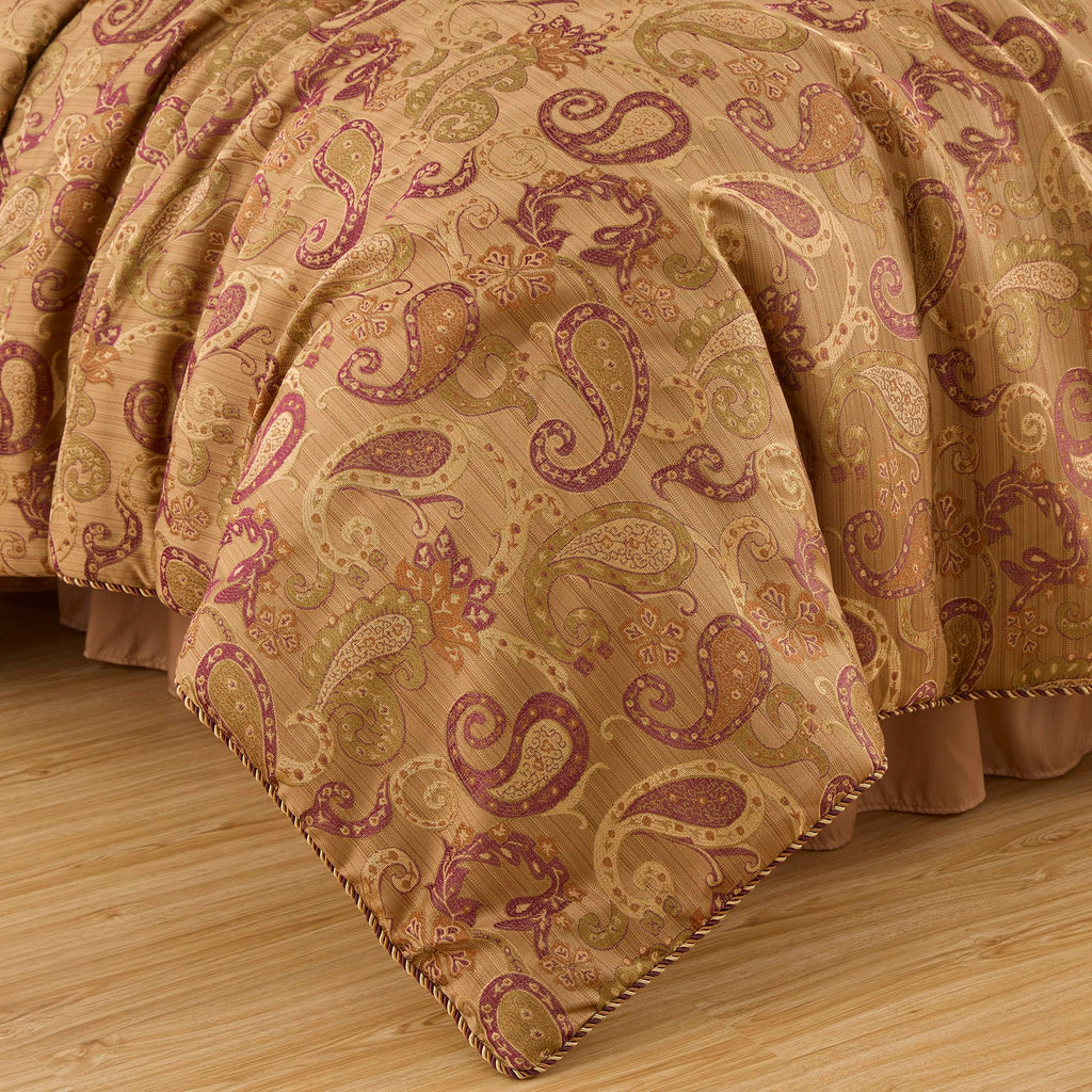 Chezmoi Collection Adelle 7-Piece Paisley Jacquard Embroidered Comforter Bedding Set, King Size