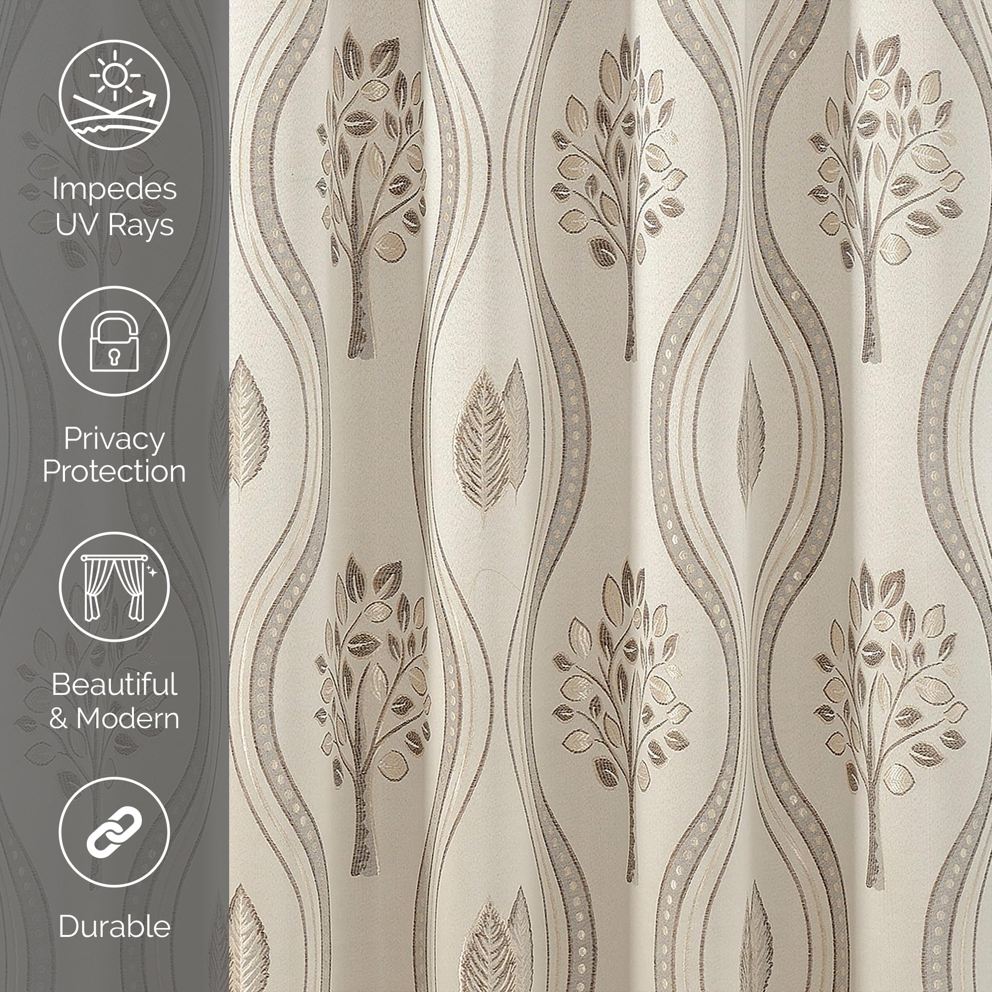 Elegant Comfort Luxurious Beautiful Curtain Panel Set with Attached Valance and Backing 54" X 84 inch (Set of 2), Navy Blue