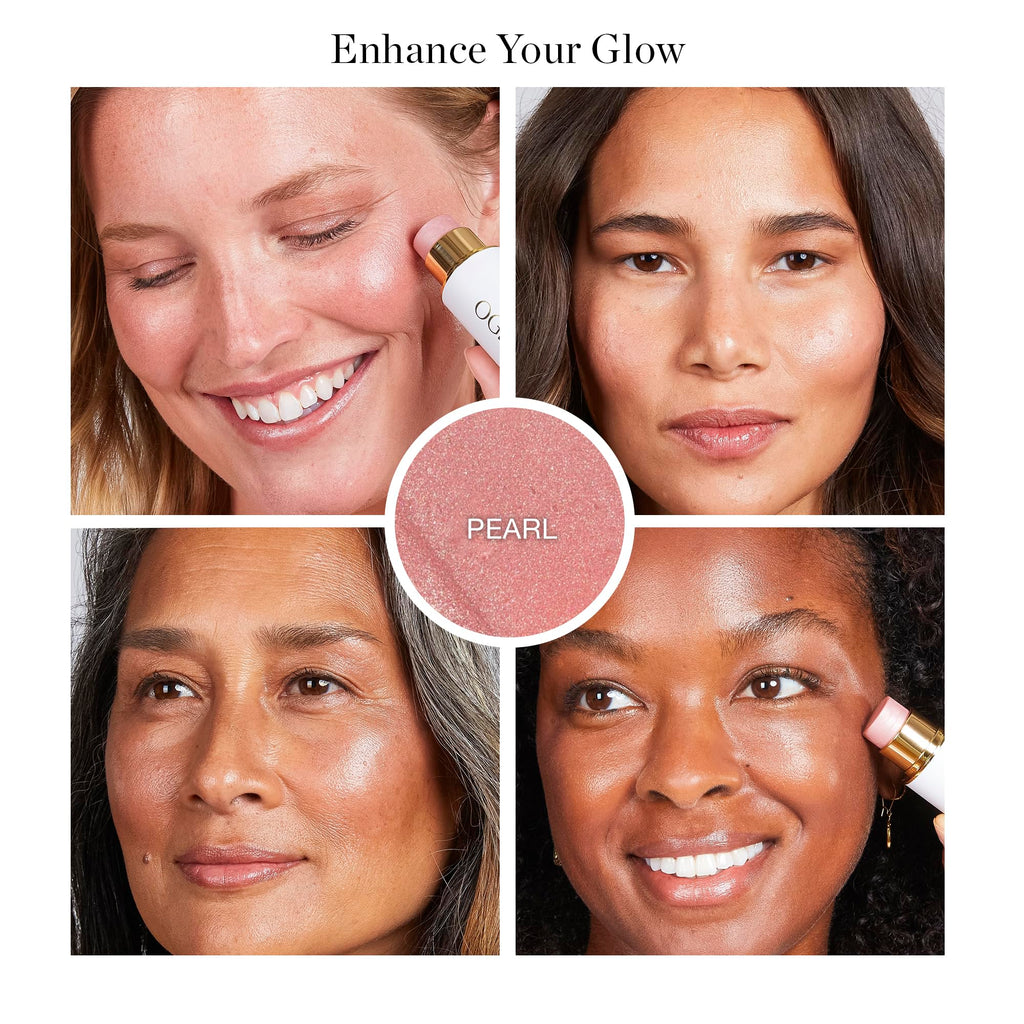Ogee Sculpted Face Stick (MOONSTONE - ULTRAVIOLET SHEEN) Certified Organic Highlighter Makeup - Multi-Use Glow Highlighter Stick