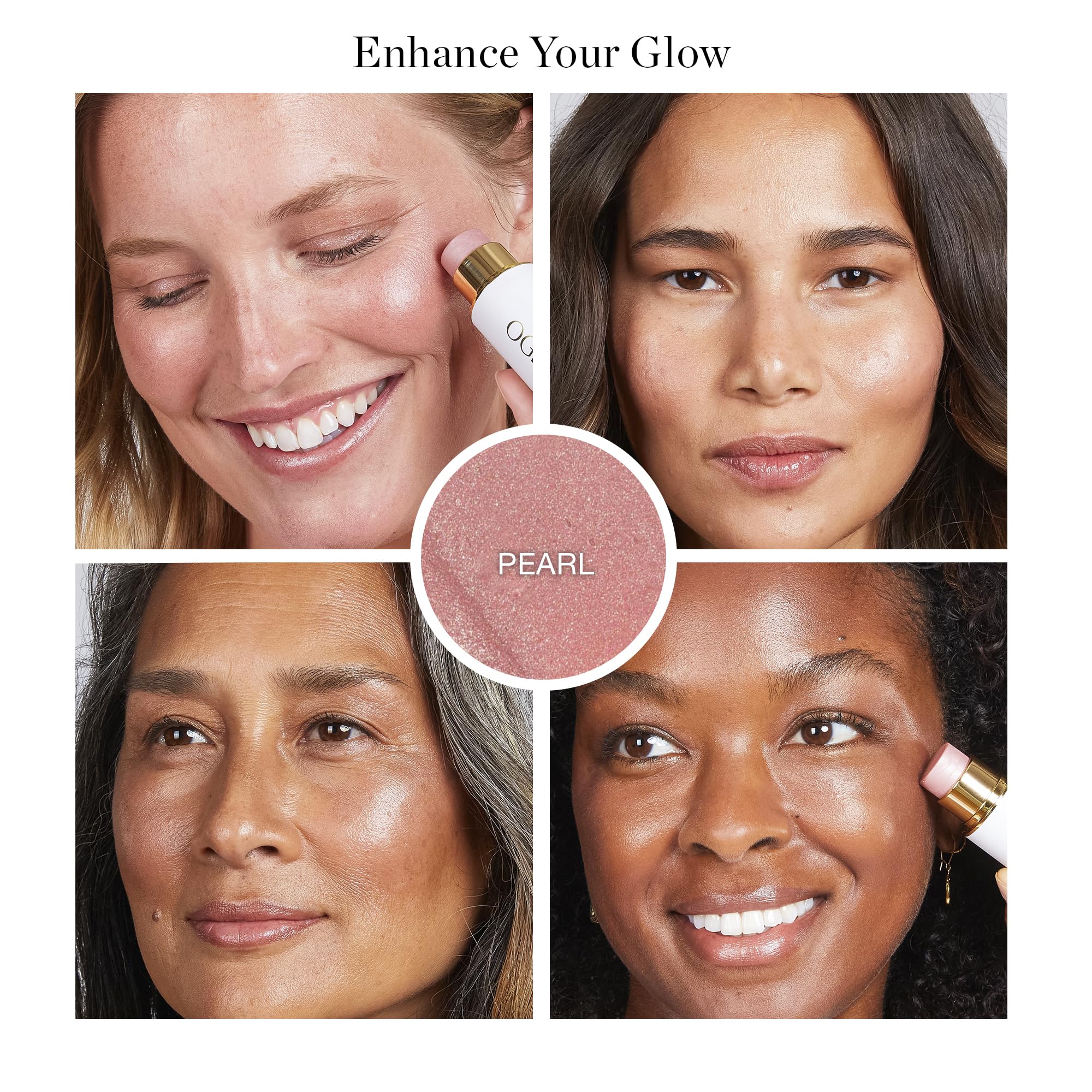 Ogee Sculpted Face Stick (MOONSTONE - ULTRAVIOLET SHEEN) Certified Organic Highlighter Makeup - Multi-Use Glow Highlighter Stick
