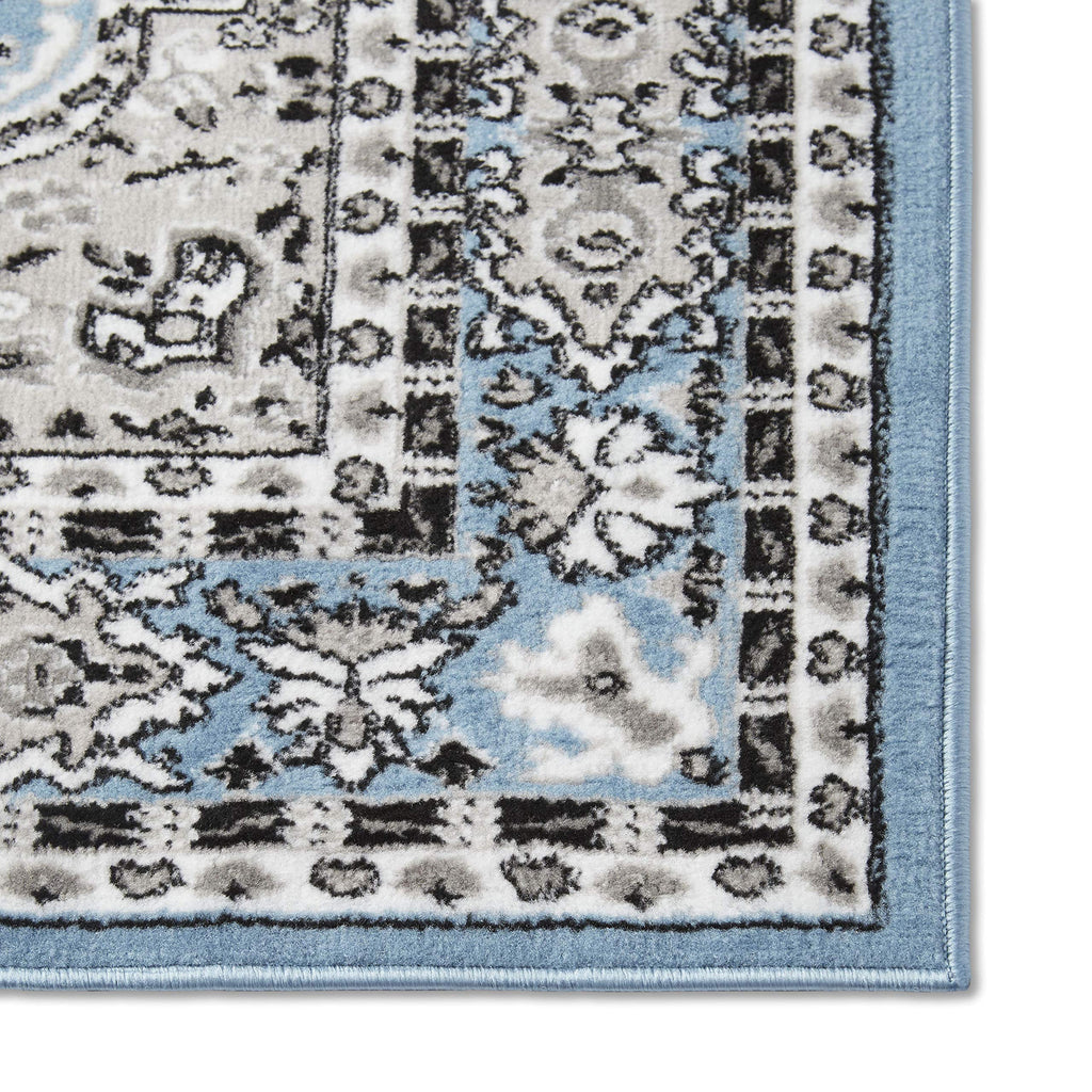 Home Dynamix Premium Sakarya Traditional Medallion Border Area Rug, Black, 21"x35" Rectangle