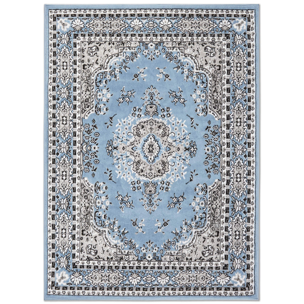 Home Dynamix Premium Sakarya Traditional Medallion Border Area Rug, Black, 21"x35" Rectangle