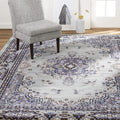 Home Dynamix Premium Sakarya Traditional Medallion Border Area Rug, Black, 21"x35" Rectangle