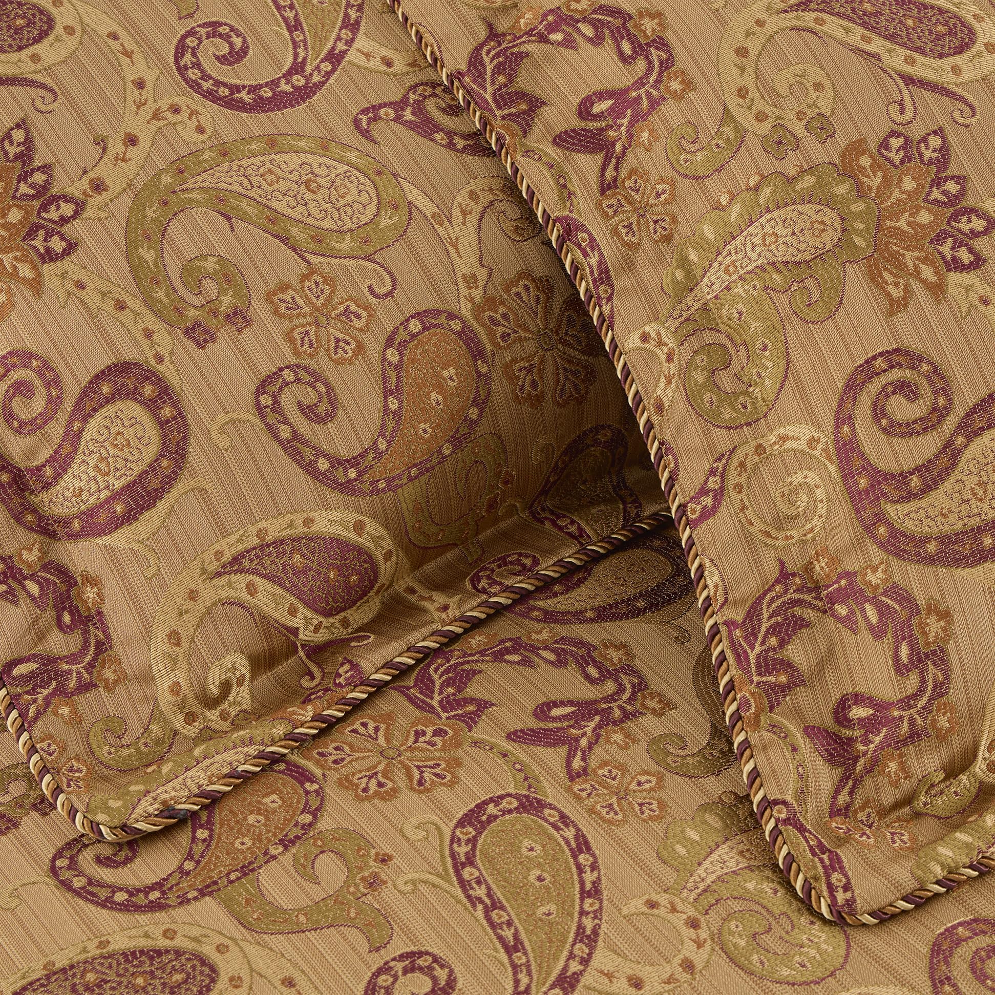 Chezmoi Collection Adelle 7-Piece Paisley Jacquard Embroidered Comforter Bedding Set, King Size