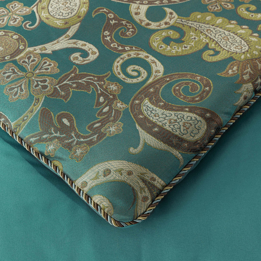 Chezmoi Collection Adelle 7-Piece Paisley Jacquard Embroidered Comforter Bedding Set, King Size
