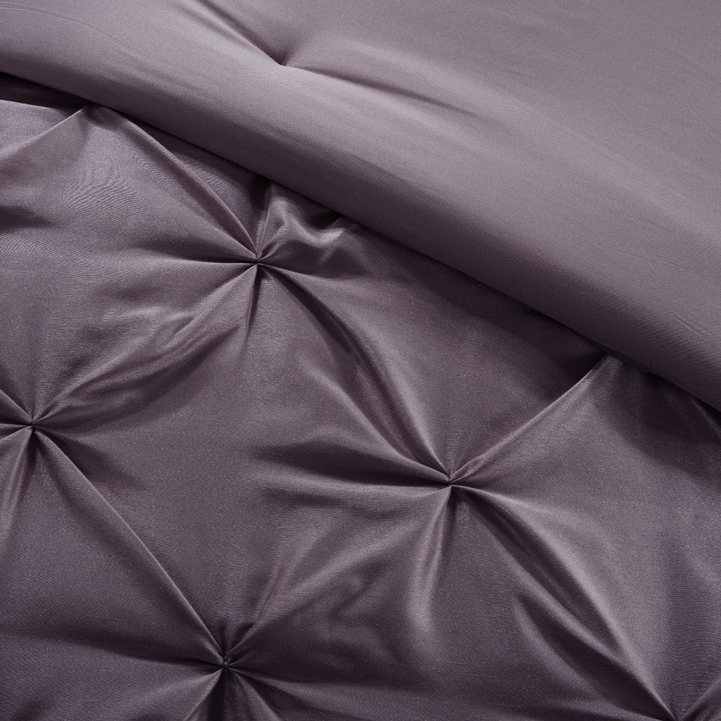 Madison Park Essentials Room in a Bag Faux Silk Comforter Set - Luxe Diamond Tufting All Season Bedding, Matching Curtains, Decorative Pillows, Taupe King(104"x92") 24 Piece