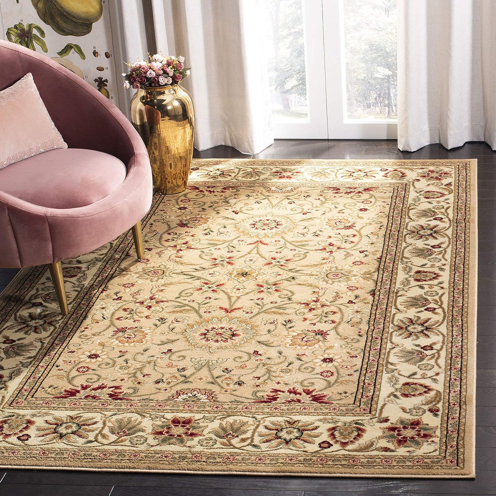 SAFAVIEH Lyndhurst Collection Area Rug - 5'3" x 7'6", Ivory & Red, Traditional Oriental Design, Non-Shedding & Easy Care, Ideal for High Traffic Areas in Living Room, Bedroom (LNH212K)