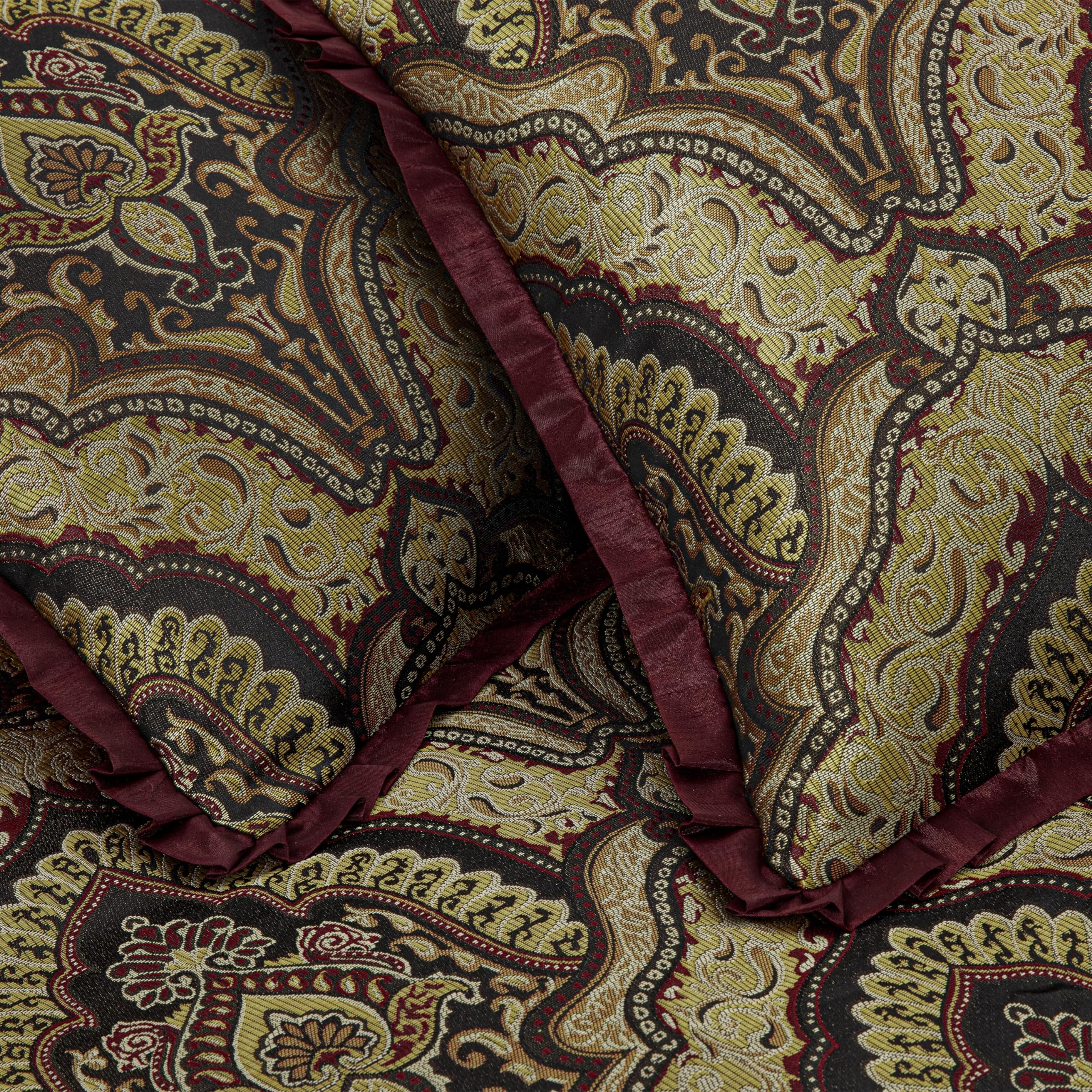 Chezmoi Collection Adelle 7-Piece Paisley Jacquard Embroidered Comforter Bedding Set, King Size