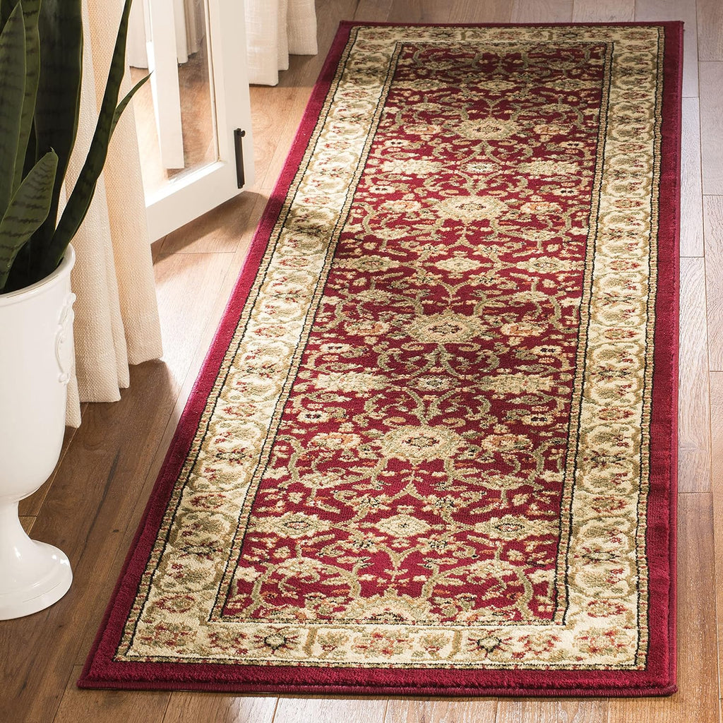 SAFAVIEH Lyndhurst Collection Area Rug - 5'3" x 7'6", Ivory & Red, Traditional Oriental Design, Non-Shedding & Easy Care, Ideal for High Traffic Areas in Living Room, Bedroom (LNH212K)