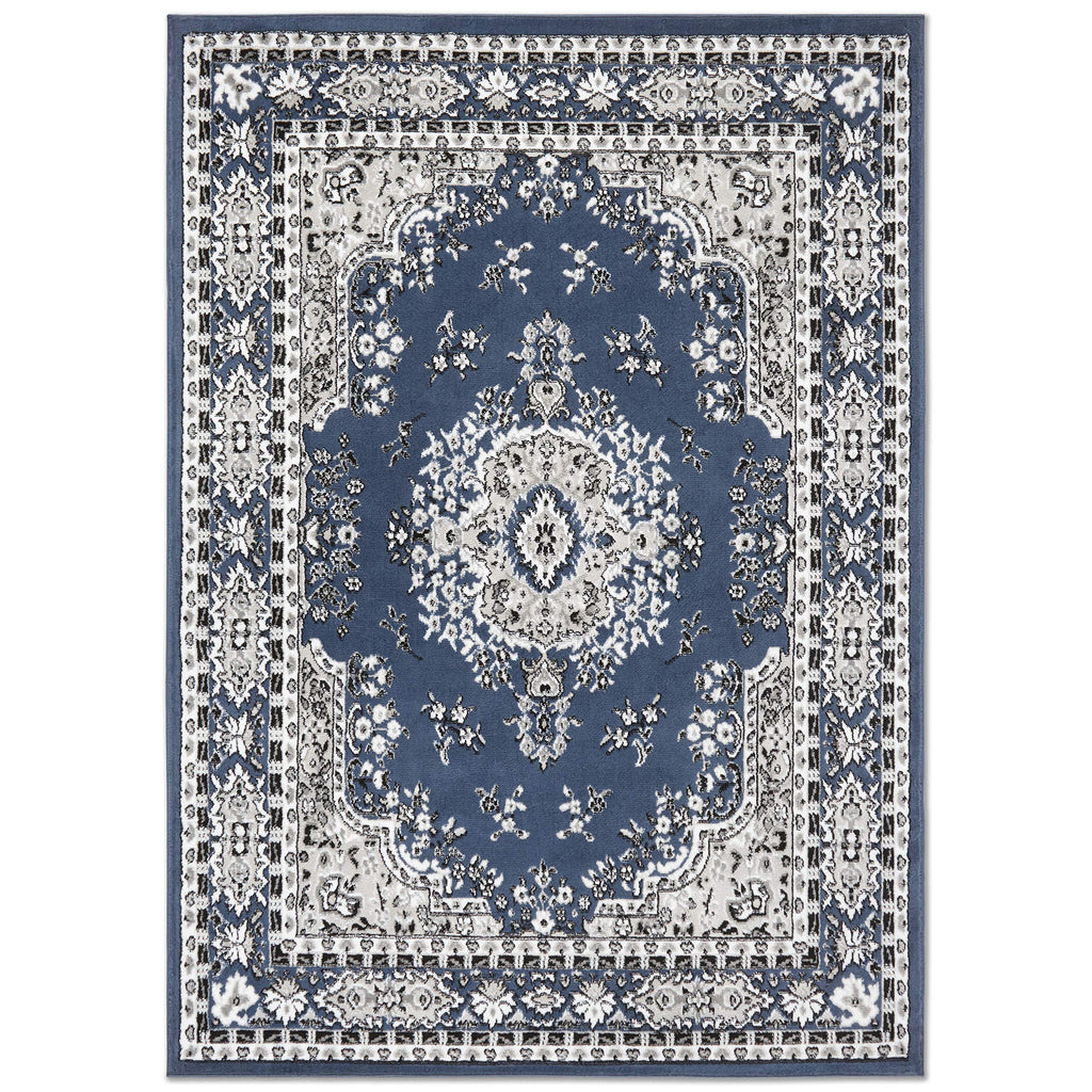 Home Dynamix Premium Sakarya Traditional Medallion Border Area Rug, Black, 21"x35" Rectangle