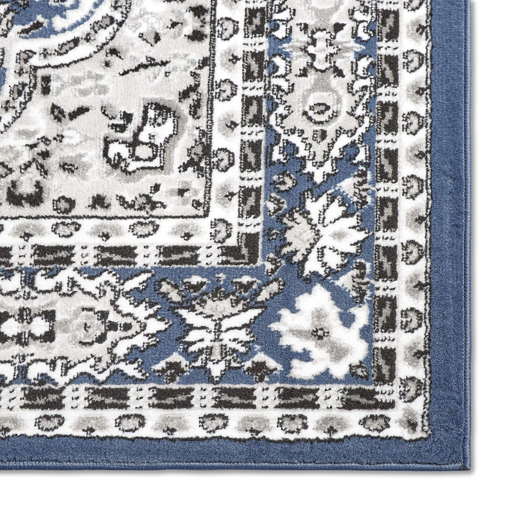 Home Dynamix Premium Sakarya Traditional Medallion Border Area Rug, Black, 21"x35" Rectangle