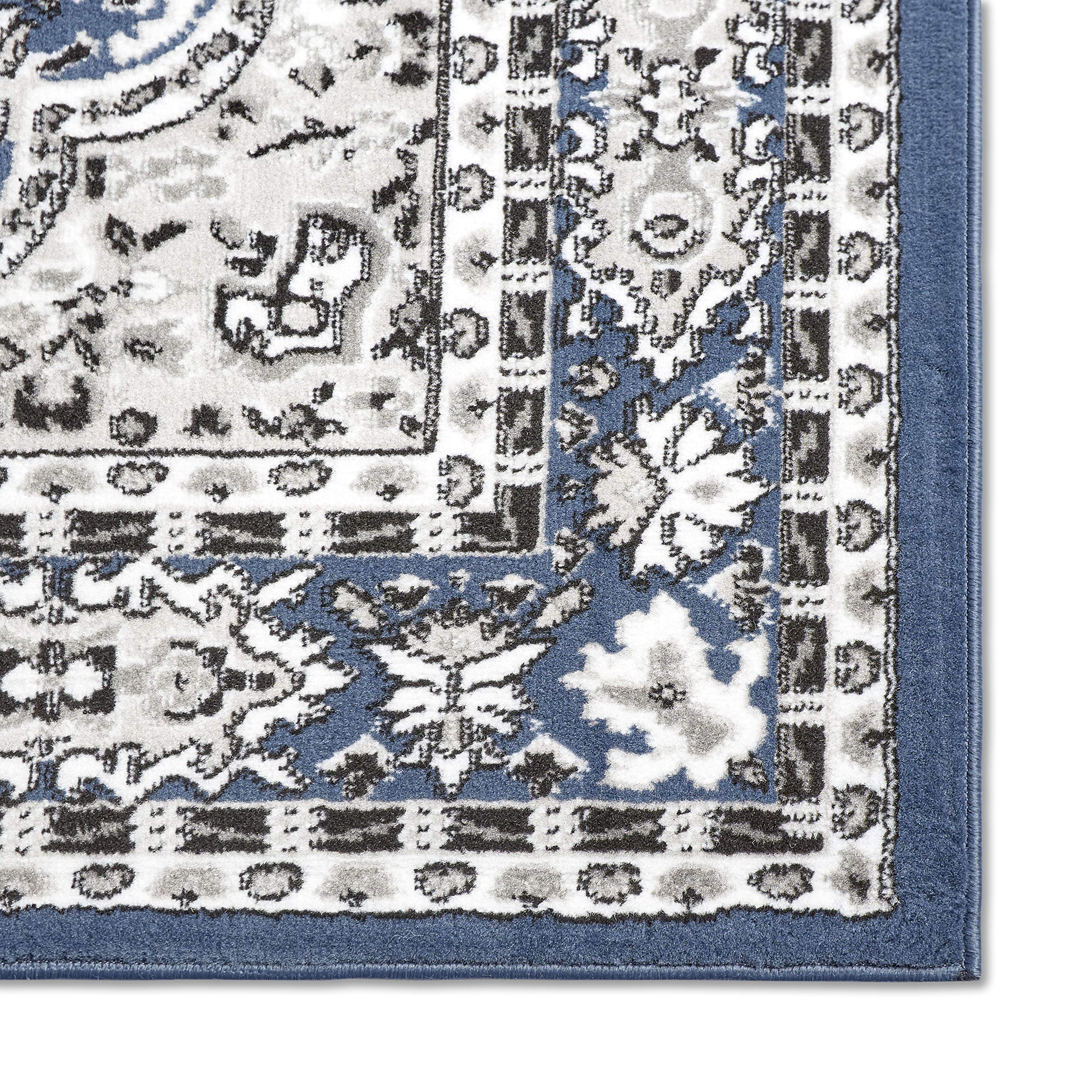 Home Dynamix Premium Sakarya Traditional Medallion Border Area Rug, Black, 21"x35" Rectangle