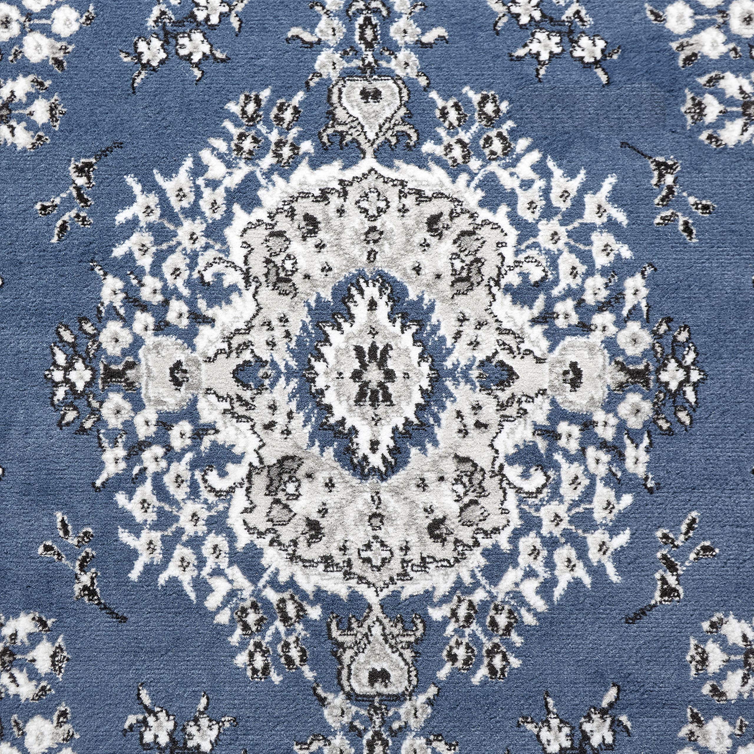 Home Dynamix Premium Sakarya Traditional Medallion Border Area Rug, Black, 21"x35" Rectangle
