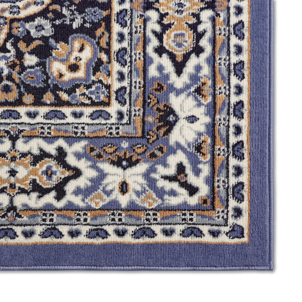 Home Dynamix Premium Sakarya Traditional Medallion Border Area Rug, Black, 21"x35" Rectangle