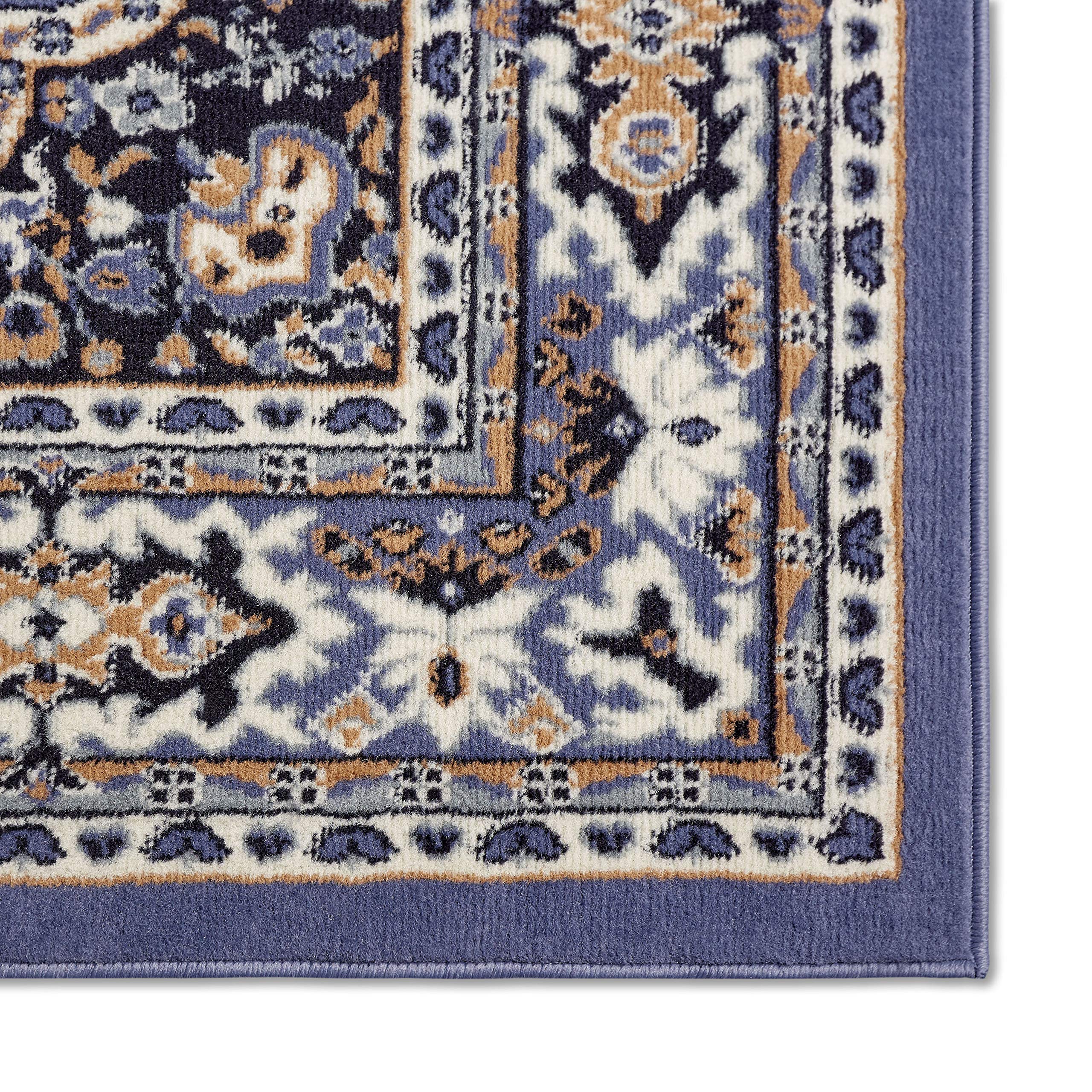Home Dynamix Premium Sakarya Traditional Medallion Border Area Rug, Black, 21"x35" Rectangle
