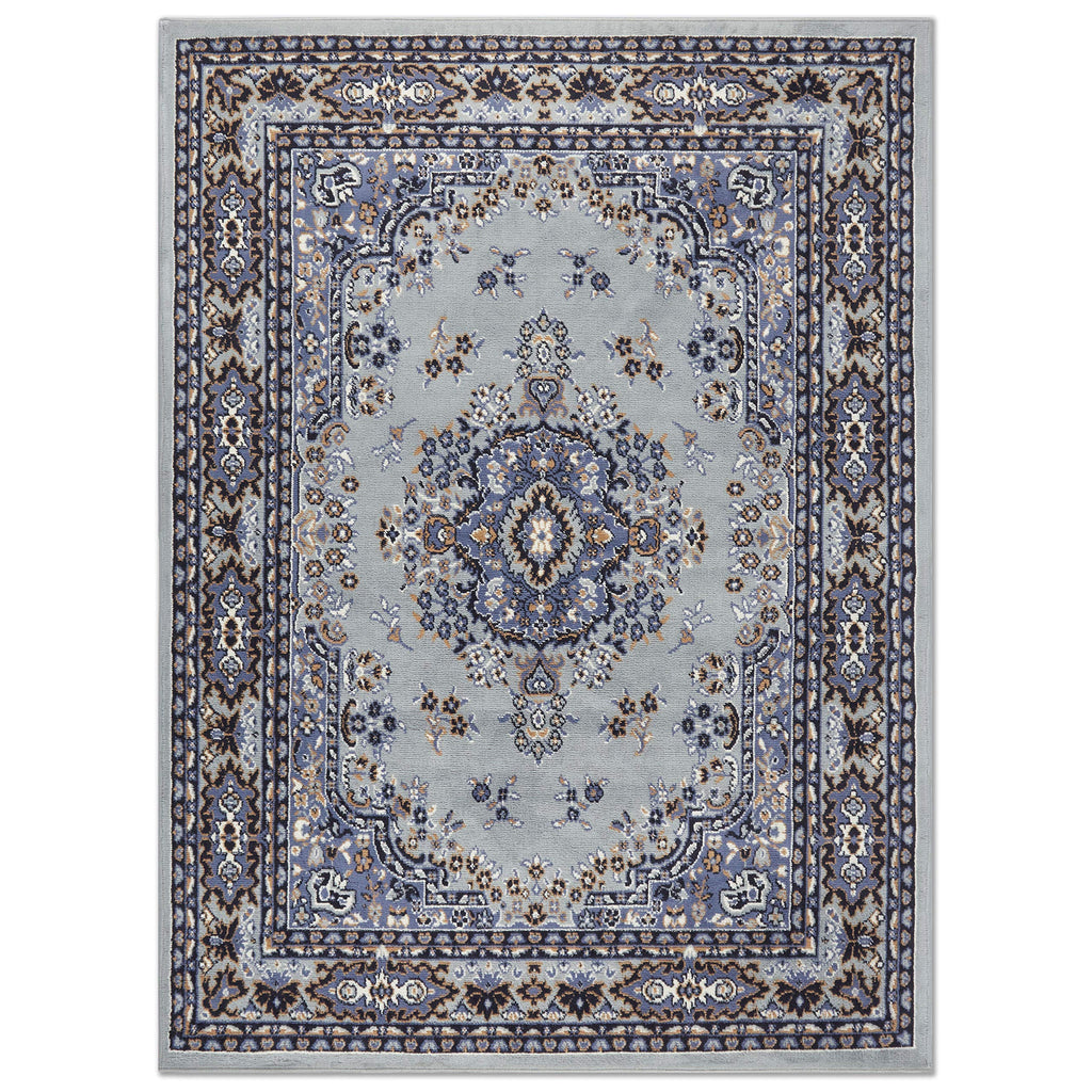 Home Dynamix Premium Sakarya Traditional Medallion Border Area Rug, Black, 21"x35" Rectangle