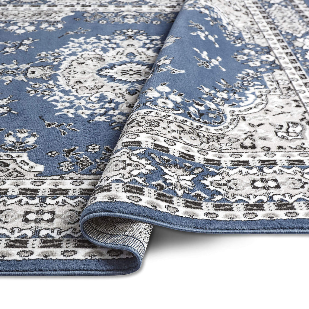 Home Dynamix Premium Sakarya Traditional Medallion Border Area Rug, Black, 21"x35" Rectangle