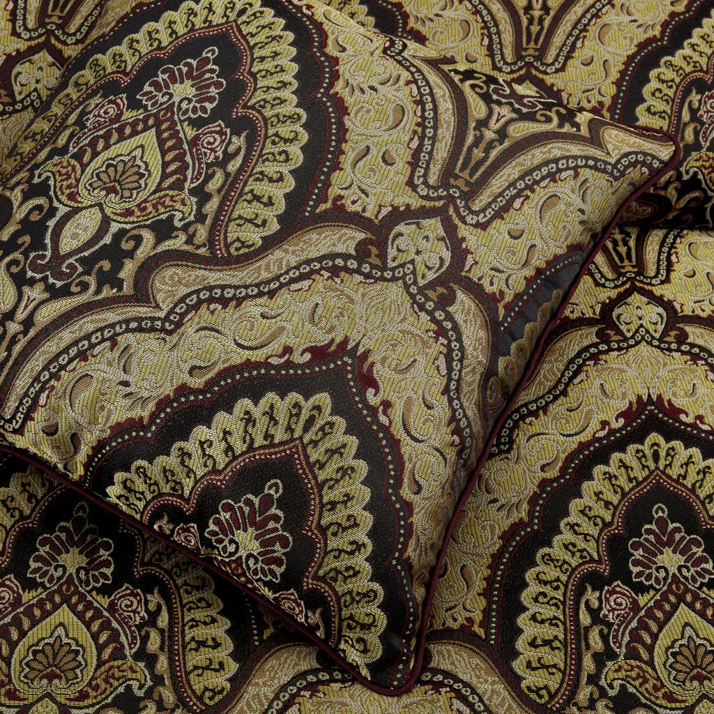 Chezmoi Collection Adelle 7-Piece Paisley Jacquard Embroidered Comforter Bedding Set, King Size
